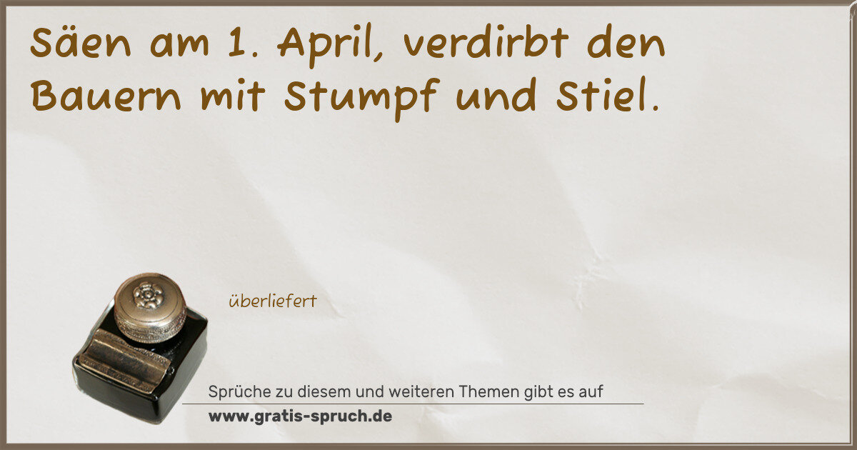 Spruchbild: Bauernregeln