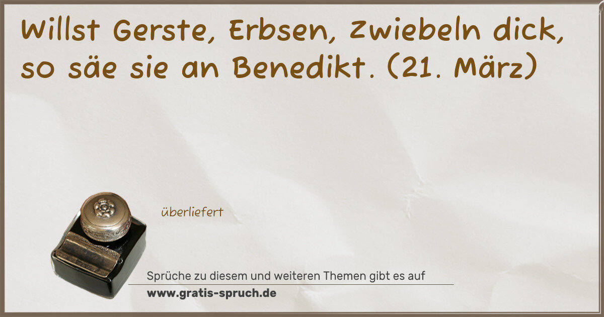 Spruchbild: Sprüche im März