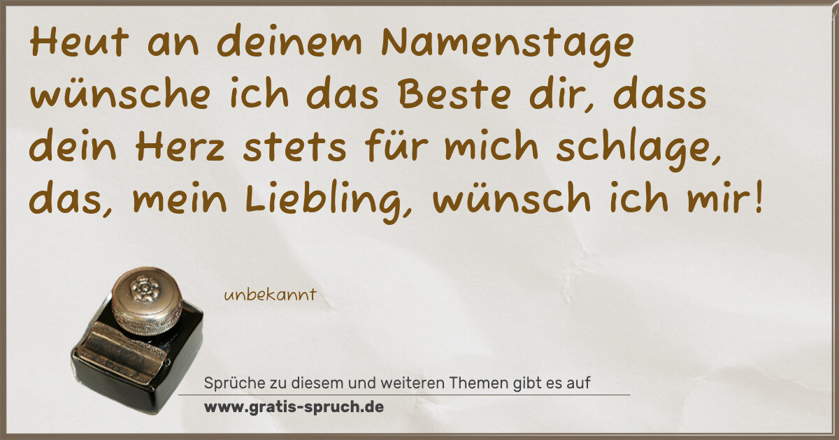 Spruchbild: Sprüche zum Namenstag
