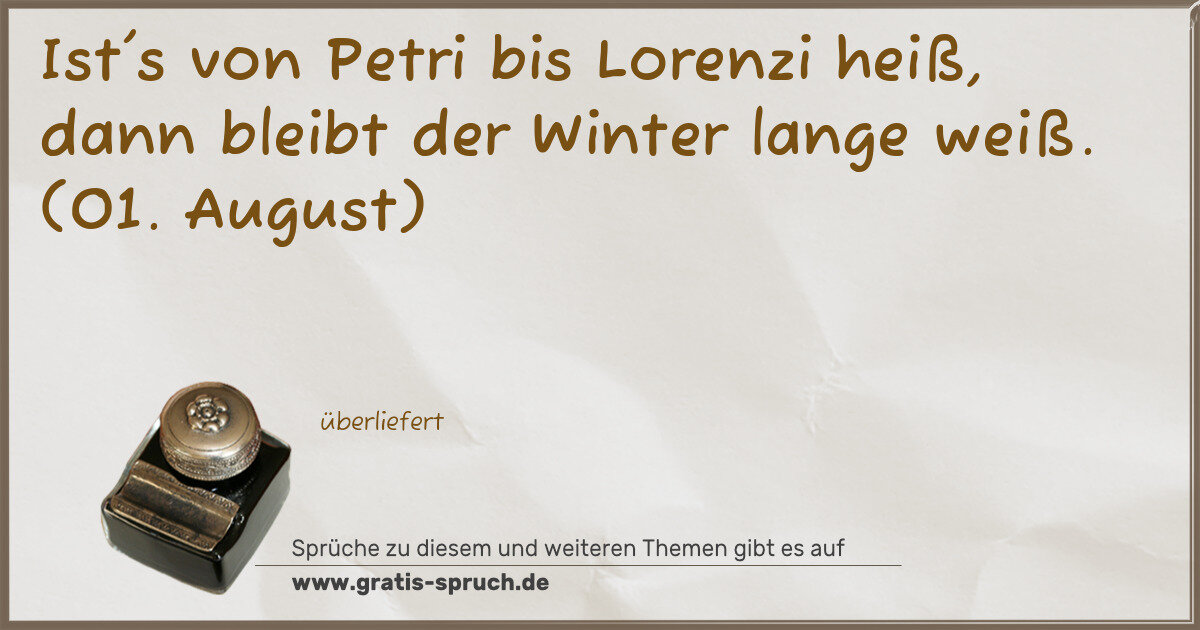 Spruchbild: Sprüche im August