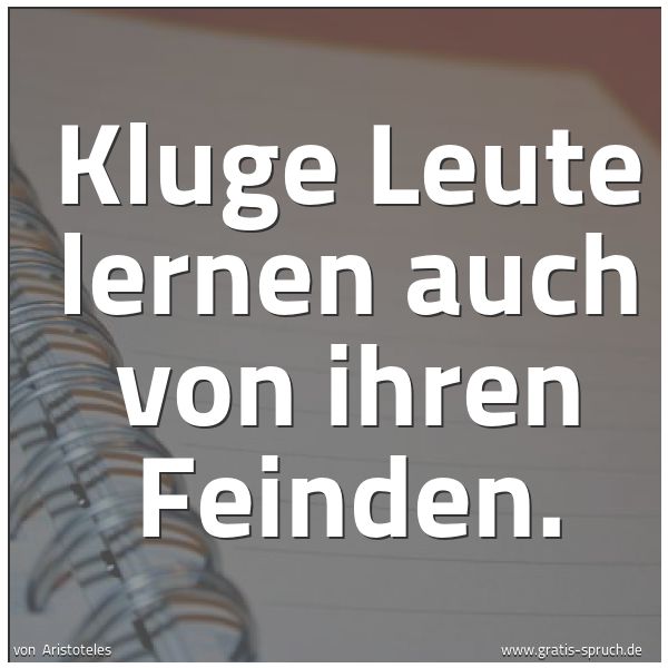 Quadratisches Spruchbild: Kluge Leute lernen auch von ihren Feinden.